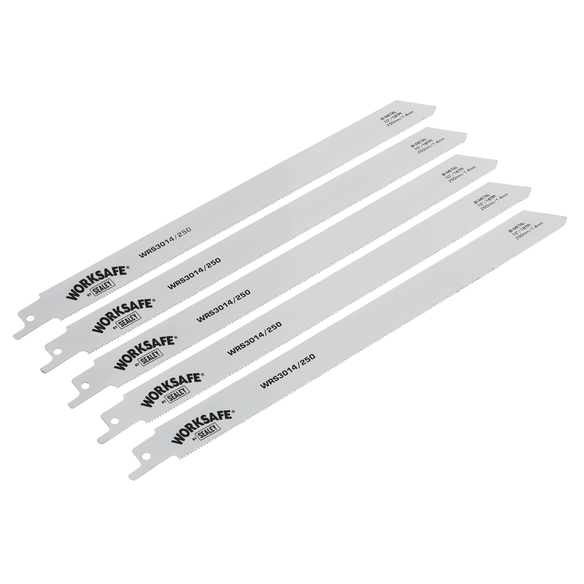 Sealey Reciprocating Saw Blade Metal 250mm 18 TPI - Pack of 5 WRS3014/250