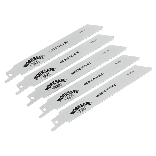 Sealey Reciprocating Saw Blade 280mm 10 TPI White - Pack of 5 WRS3018/280