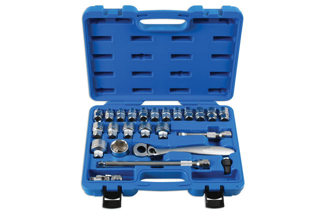 LASER 7103 Two Way Low Profile Dual Drive Socket Set 1/2" Drive 24 Pieces