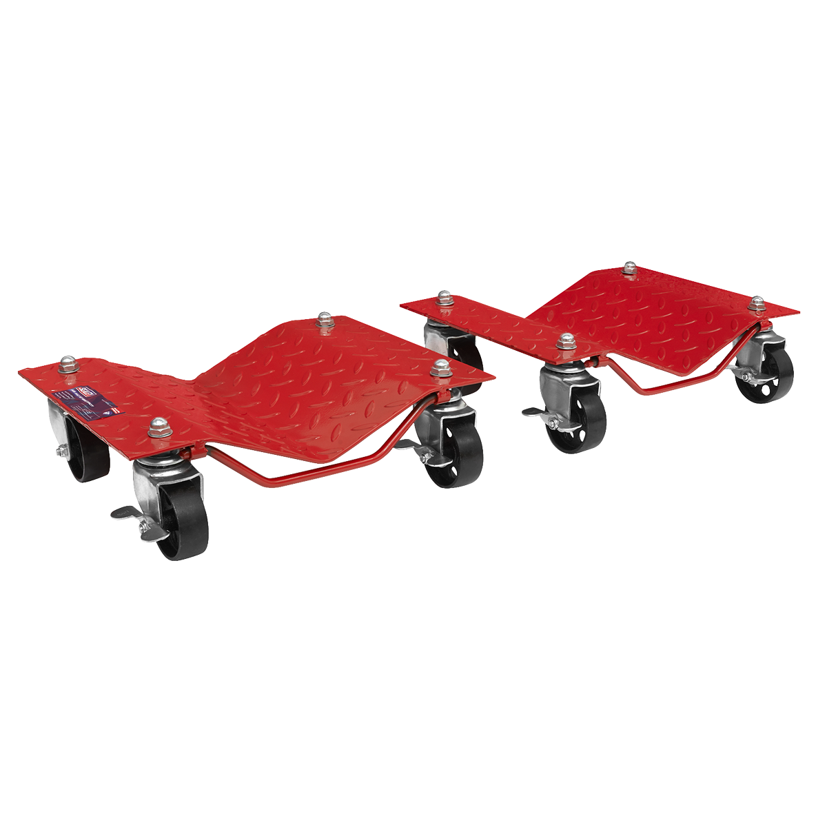 Sealey 2x Wheel Dolly Set Rust Resistant - 680kg Capacity Heavy Duty WS681