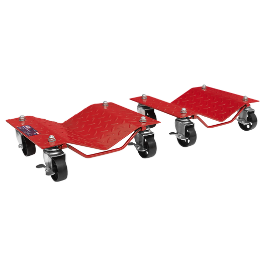 Sealey 2x Wheel Dolly Set Rust Resistant - 680kg Capacity Heavy Duty WS681