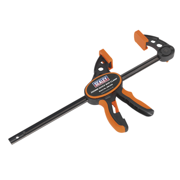 Sealey 2 Pieces 300mm Quick Bar Clamp Spreader Set Heavy Duty TPR Grip QBC3002