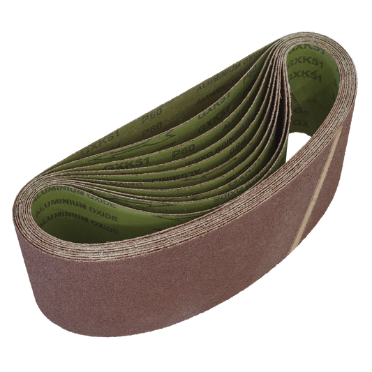 Sealey Aluminium Oxide Resin Bonded Sanding Belt 100 x 610mm 60 Grit x10 WSB6160