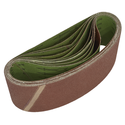 Sealey Aluminium Oxide Resin Bonded Sanding Belt 100 x 610mm 80 Grit x10 WSB6180