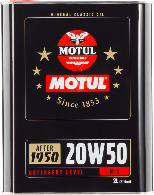 Motul CLASSIC 20W50 2 Liter Auto Engine Lubricant Engine Oil 20W-50 Mineral