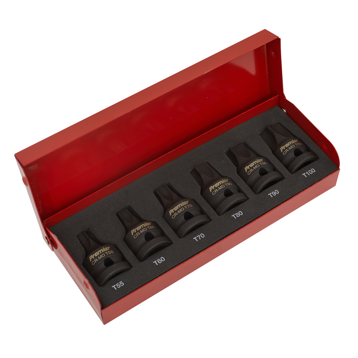 Sealey Impact TRX-Star Socket Bit Set 6 Pieces 1/2" Square Drive Black AK5607