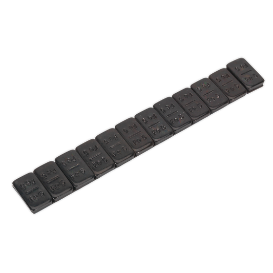 Sealey Wheel Weight 5g Adhesive Zinc Plated Steel Black Strip 12 x 50 WWSA5B