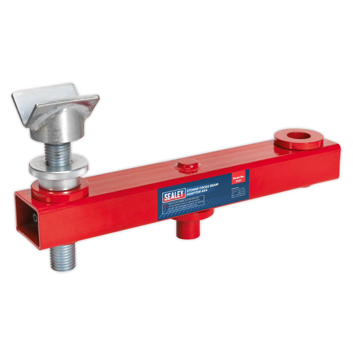 Sealey Easy-To-Use Cross Beam Adaptor 3 Tonne Capacity For 4x4 Vehicles Red X137