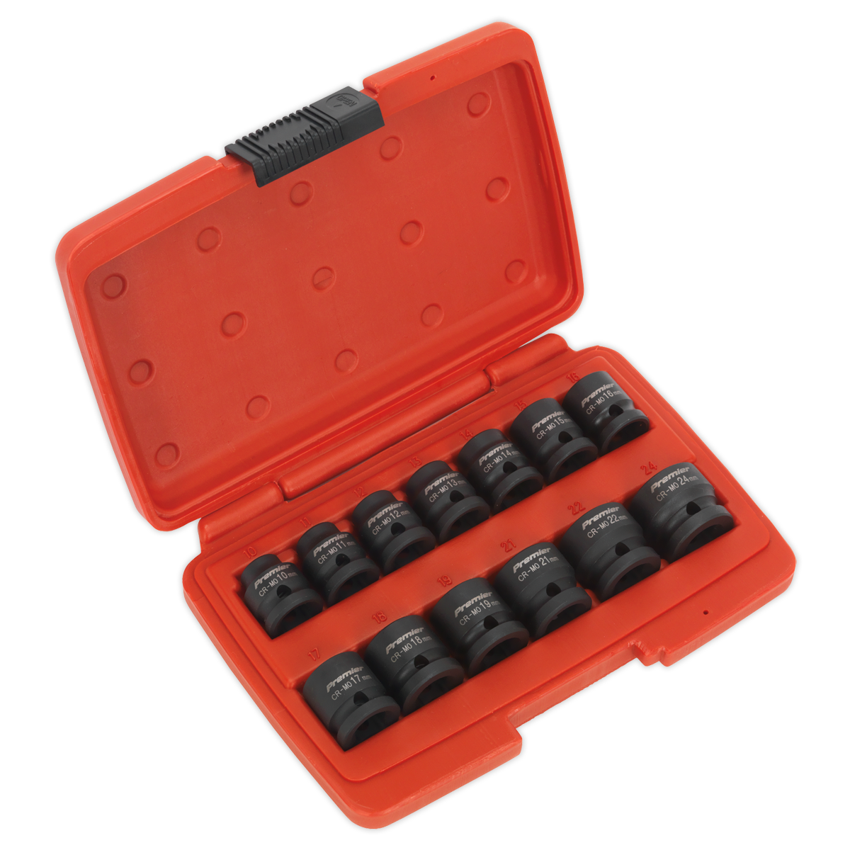 Sealey Impact Socket Set 13 Pieces 1/2" Square Drive Low Profile Metric AK5613LP