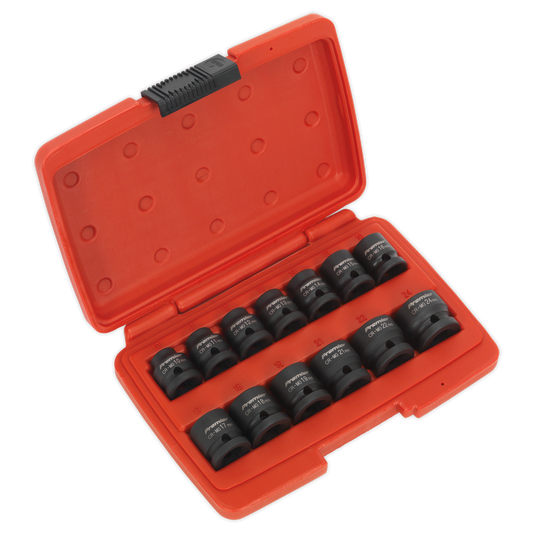 Sealey Impact Socket Set 13 Pieces 1/2" Square Drive Low Profile Metric AK5613LP