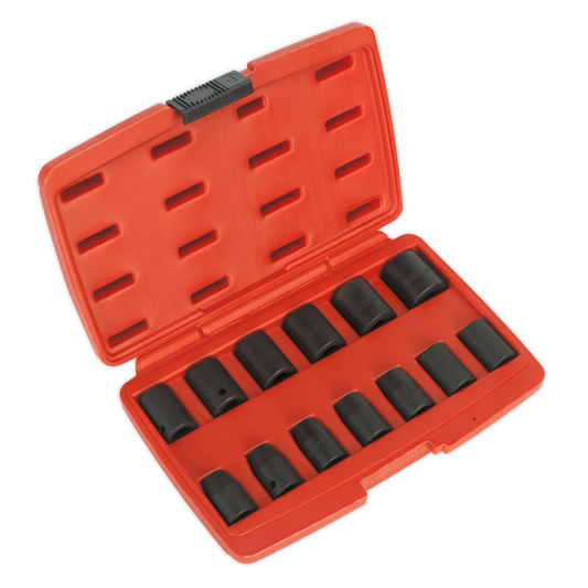 Sealey Impact Socket Set 13 Pices 1/2" Square Drive Metric - Black AK5613M