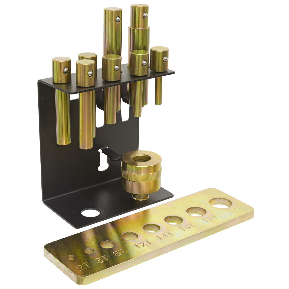 Sealey Press Pin Set In Mountable Bracket With Fixing Points 8 Pieces YKPP8