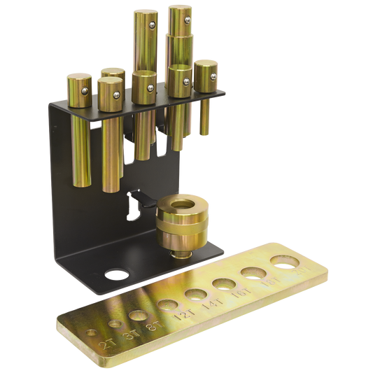 Sealey Press Pin Set In Mountable Bracket With Fixing Points 8 Pieces YKPP8