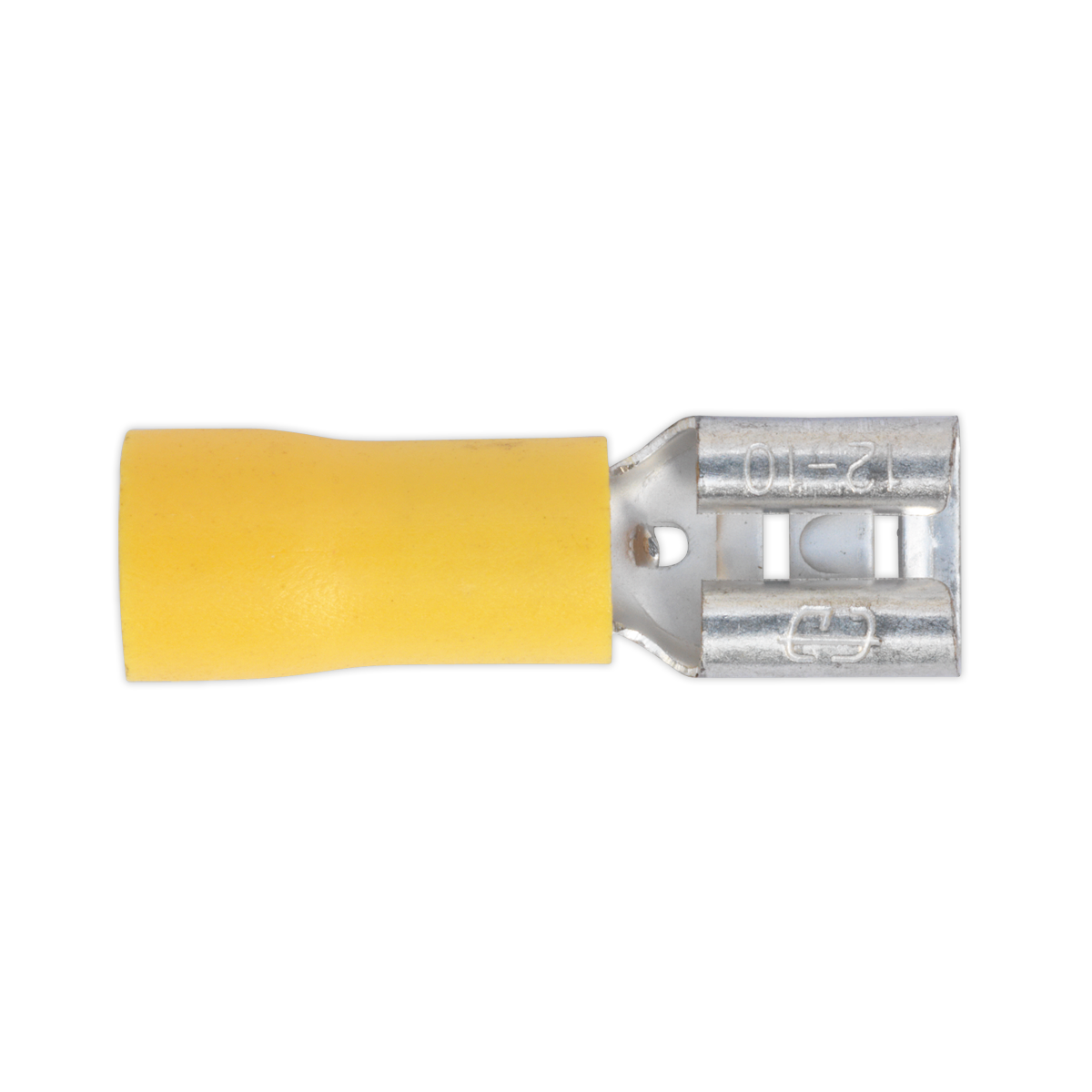 Sealey 6.3mm Push-On Female Terminal Electrical Yellow - Pack of 100 Pieces YT13