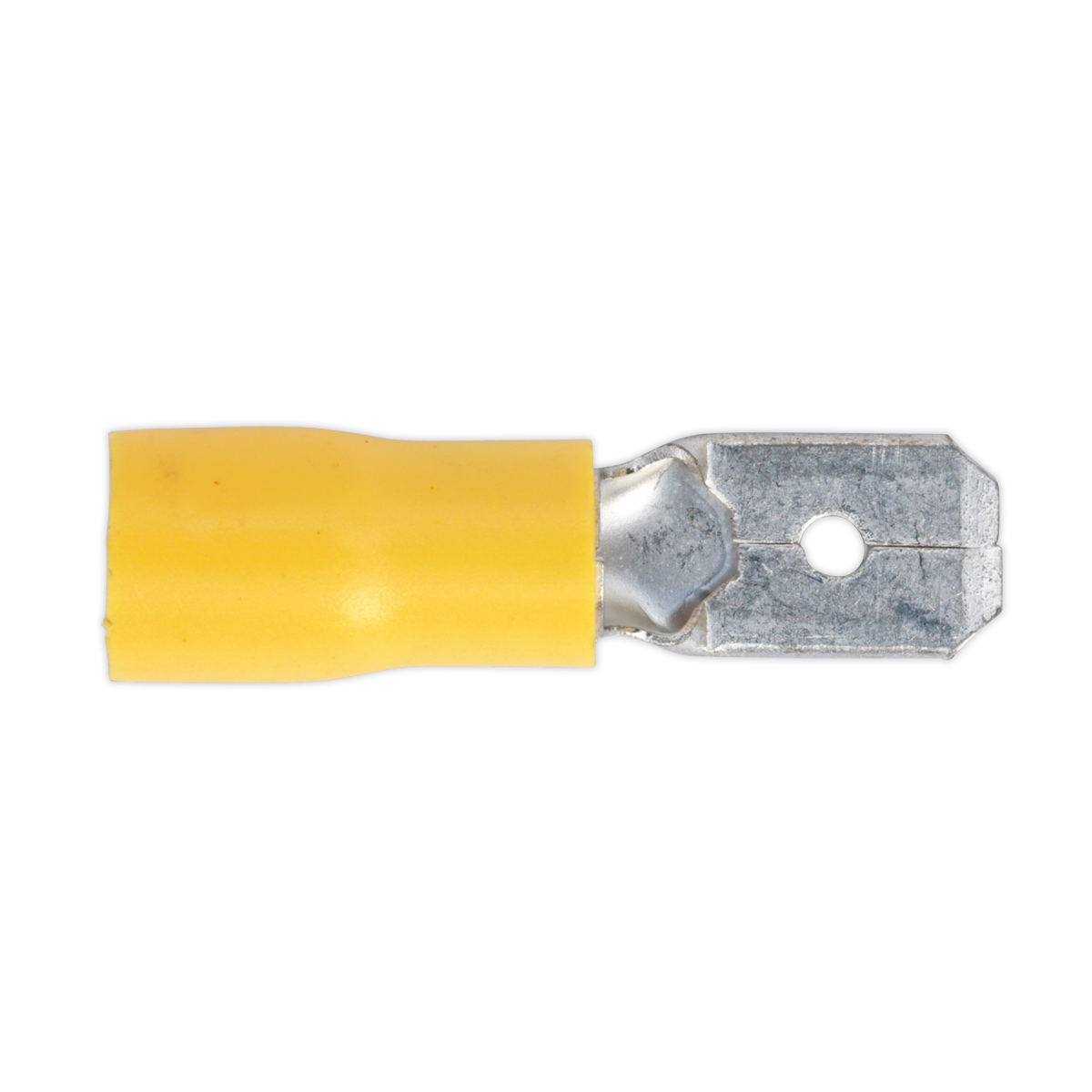 Sealey Push On Terminal 6.3mm Male Electrical Yellow - Pack of 100 Pieces YT15