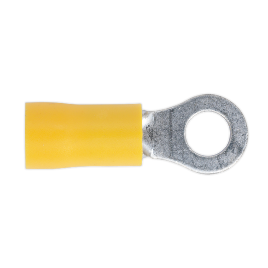 Sealey Easy Entry Ring Terminal 5.3mm 2BA Electrical Yellow - Pack of 100 YT18