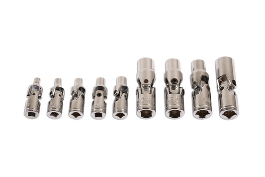 LASER 7146 Universal Joint Star Profile Socket Set 1/4" 3/8" Drive 9 Pcs