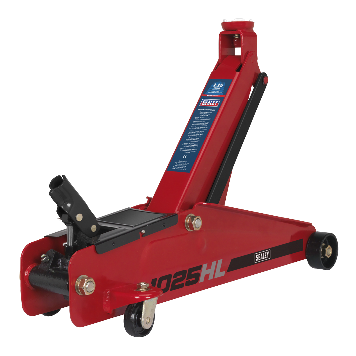 Sealey Tonne High Lift SUV Trolley Jack With Super Rocket Lift Red 1025HL