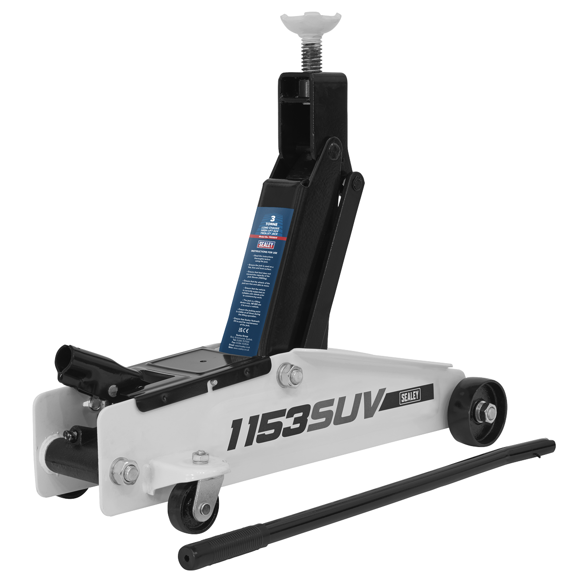 Sealey Long Chassis High Lift SUV Trolley Jack 3 Tonne 192-533mm 1153SUV