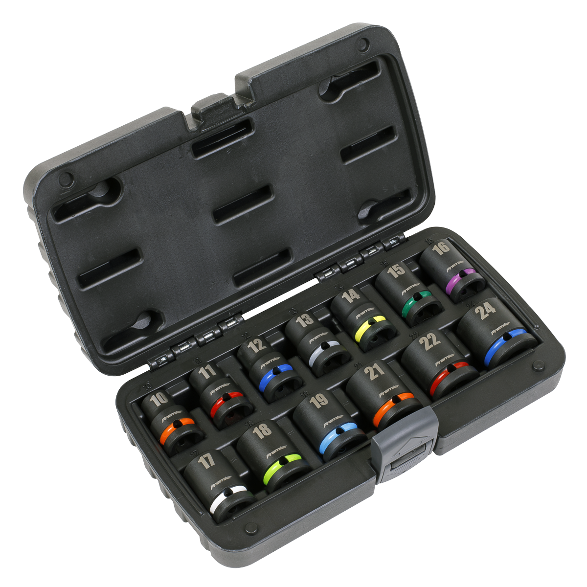 Sealey Impact Socket Set 13 Pieces 1/2" Square Drive Metric Black AK5617M