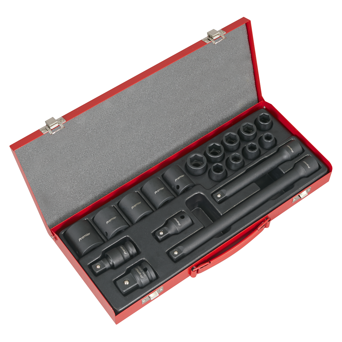 Sealey Impact Socket Set 19 Pieces 1/2" Square Drive Metric Black AK5619M