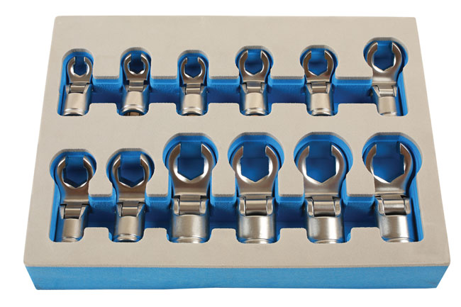 LASER 7165 Face Spanner 12pc Set 3/8" Drive Chrome Vanadium Steel Hinged Design