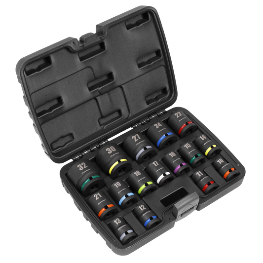 Sealey Impact Socket Set in Storage Case 16 Pieces 1/2" Square Drive AK5625M