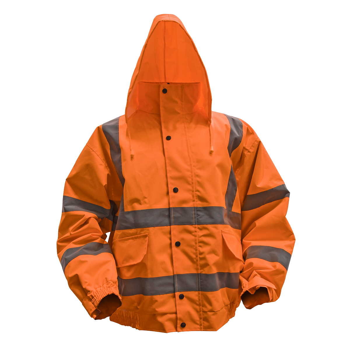 Sealey Hi-Vis Orange Safety Jacket Quilted Lining Elasticated Waist XL 802XLO