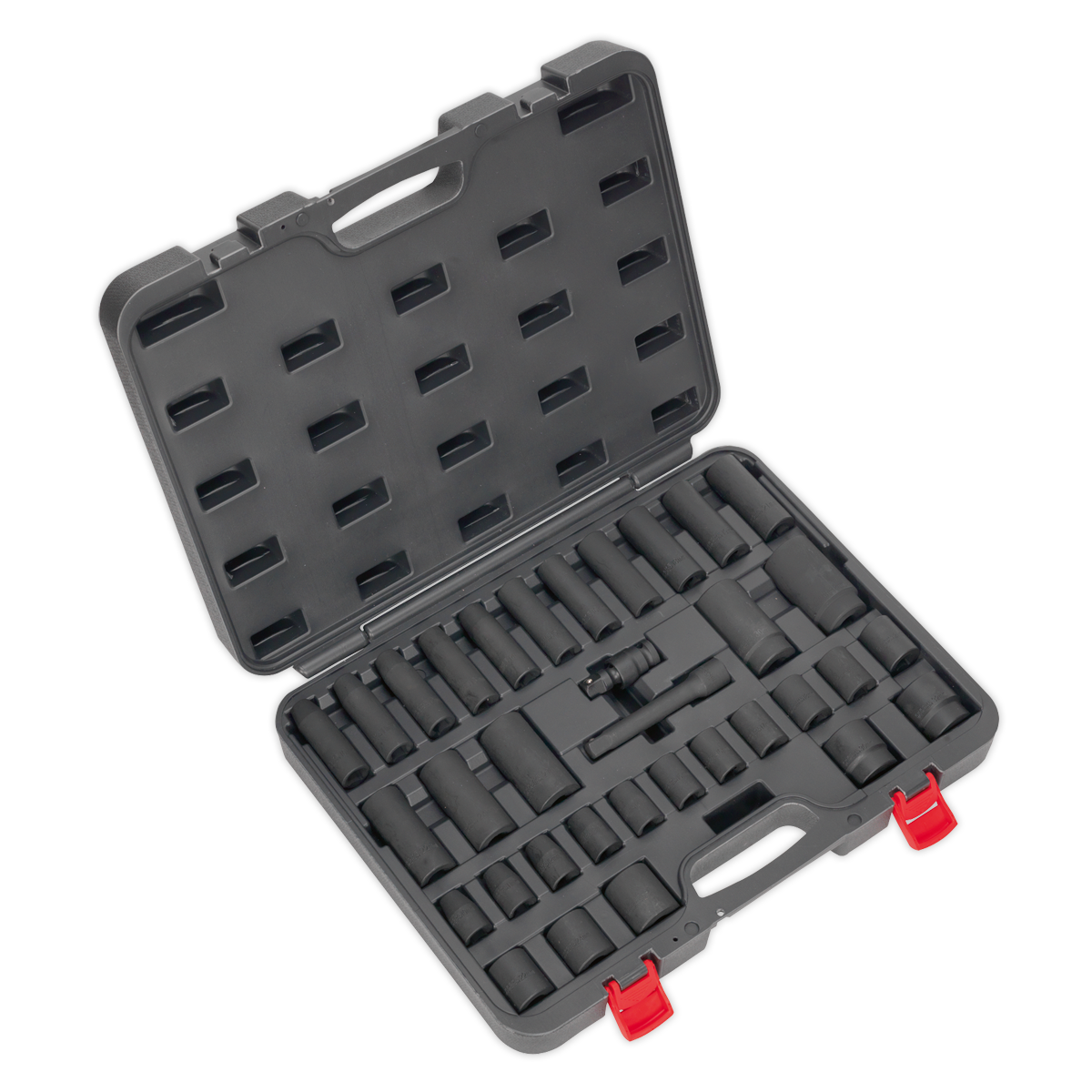 Sealey Impact Socket Set 34 Pieces 1/2" Square Drive Metric Black AK5634M