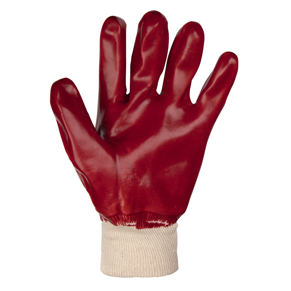 Sealey PVC Knit Wrist Gloves Large Pack Of 12 Pairs Cotton Liner 9106L/12