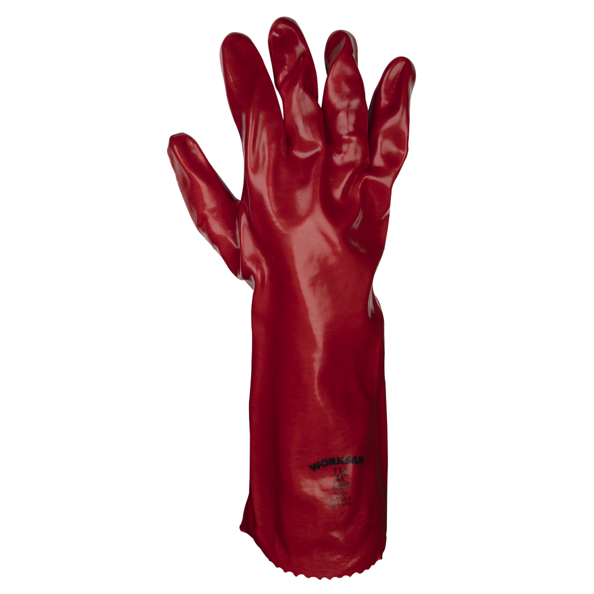 Sealey Red PVC Gauntlets 450mm Pack Of 12 Pairs Abrasion Protection 9114/12