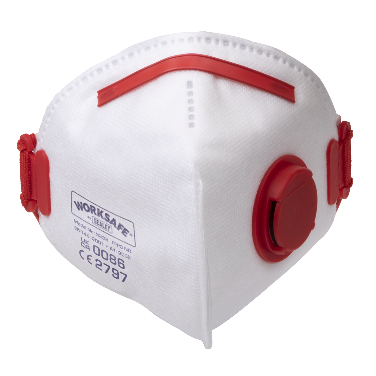 Sealey FFP3 Valved Fold Flat Mask Safety Protective For DIY Pack of 10 9333/10