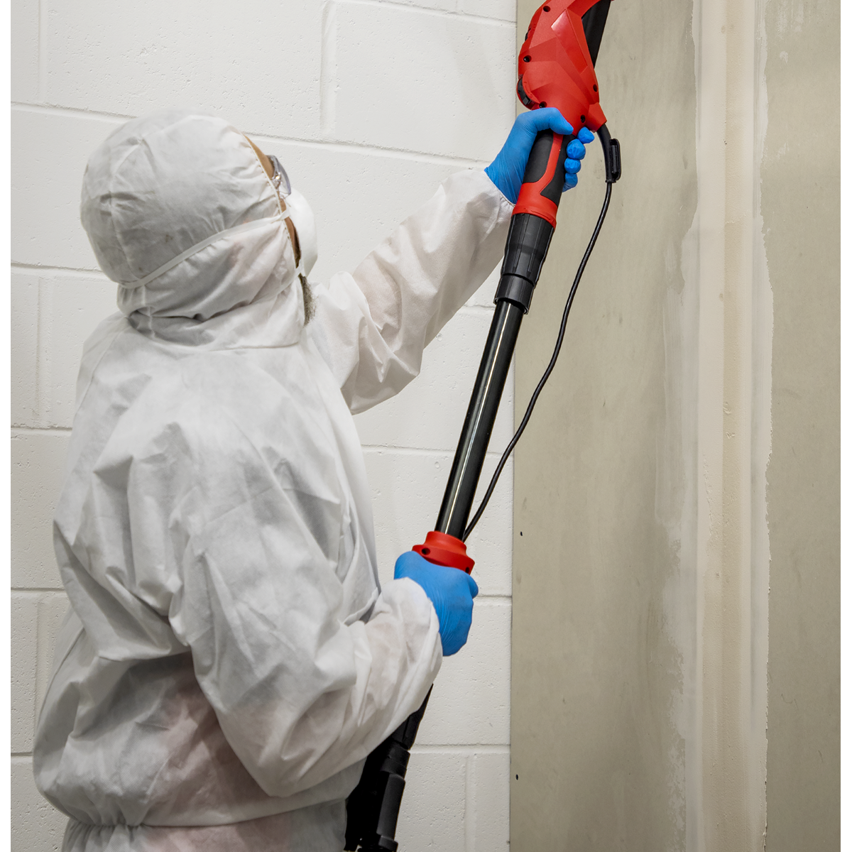 Sealey Disposable Coverall Protective Suit Elasticated Hood White XL 9601XL