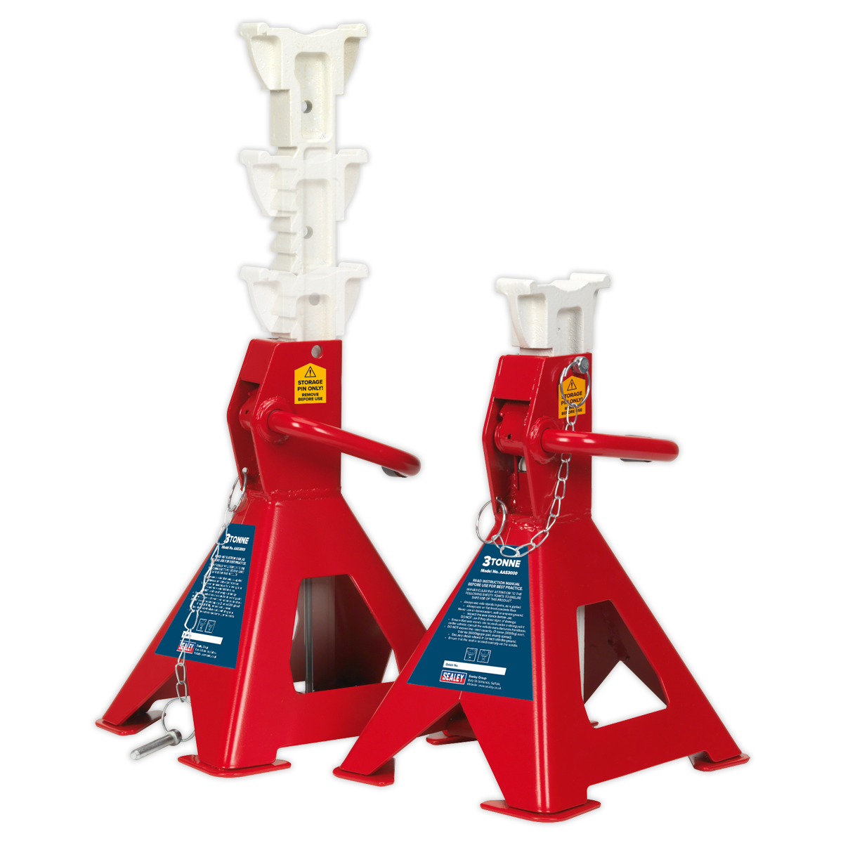 Sealey Easy Action Ratchet Axle Stands 3 Tonne Capacity/Stand - Pair AAS3000