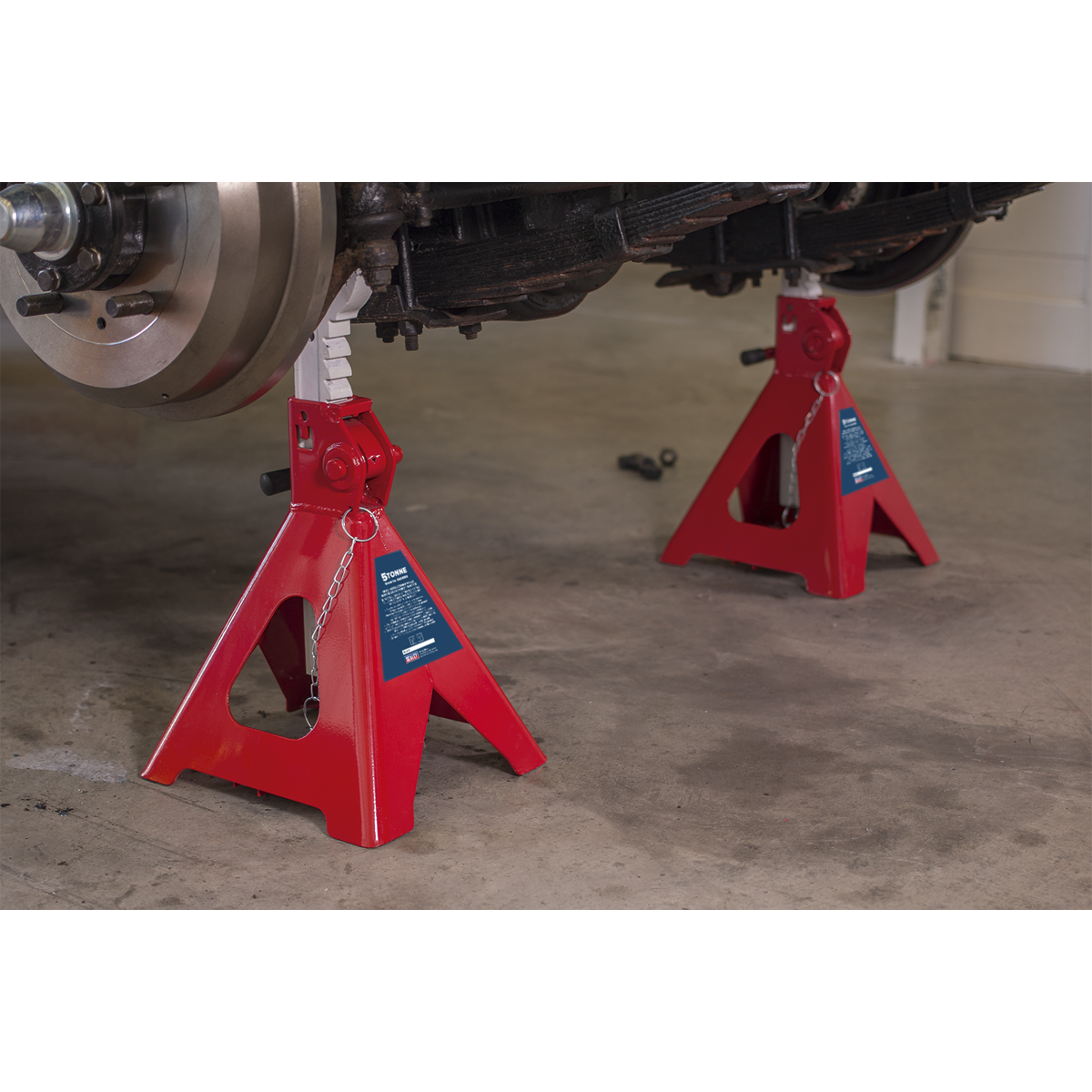 Sealey Easy Action Ratchet Axle Stands 2.5 Tonne Capacity/Stand - Pair AAS5000