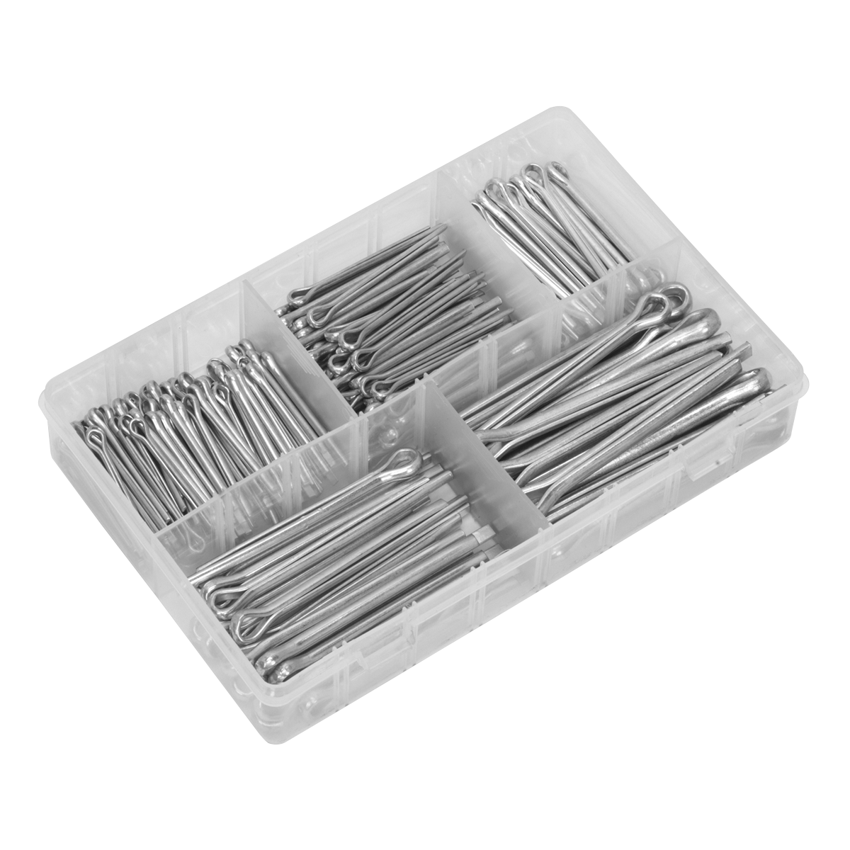 Sealey Split Pin Assortment 230 Pieces Large Sizes Imperial & Metric AB003SP