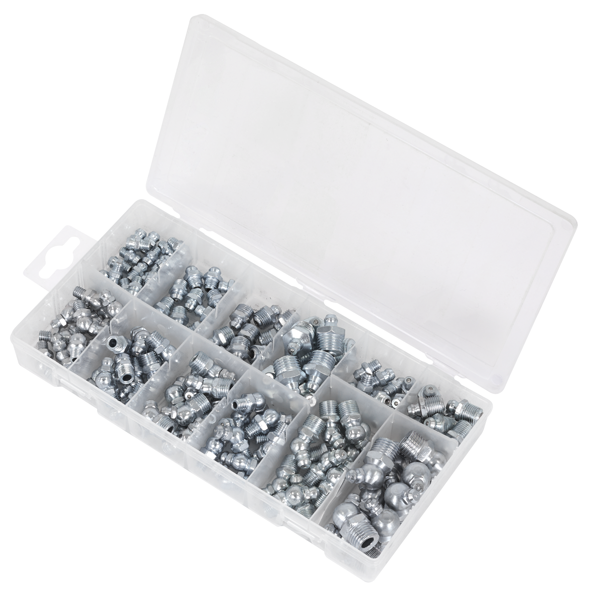 Sealey Grease Nipple Assortment Metric BSP & UNF 130 Piece Silver AB009GN