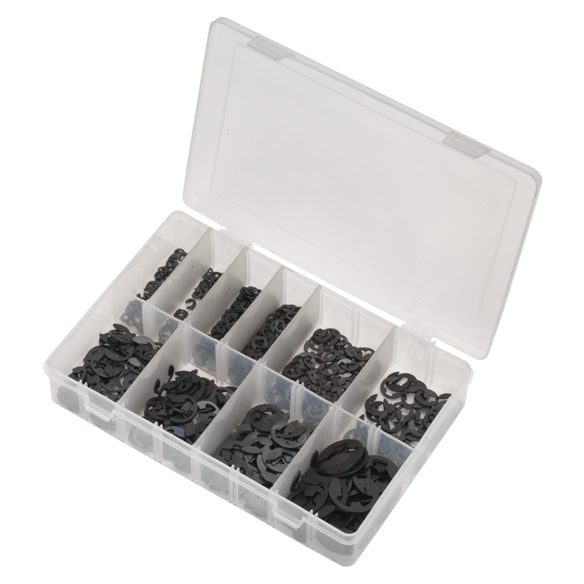 Sealey E-Clip Retainer Assortment With Storage Box 800 Pieces Imperial AB013ER