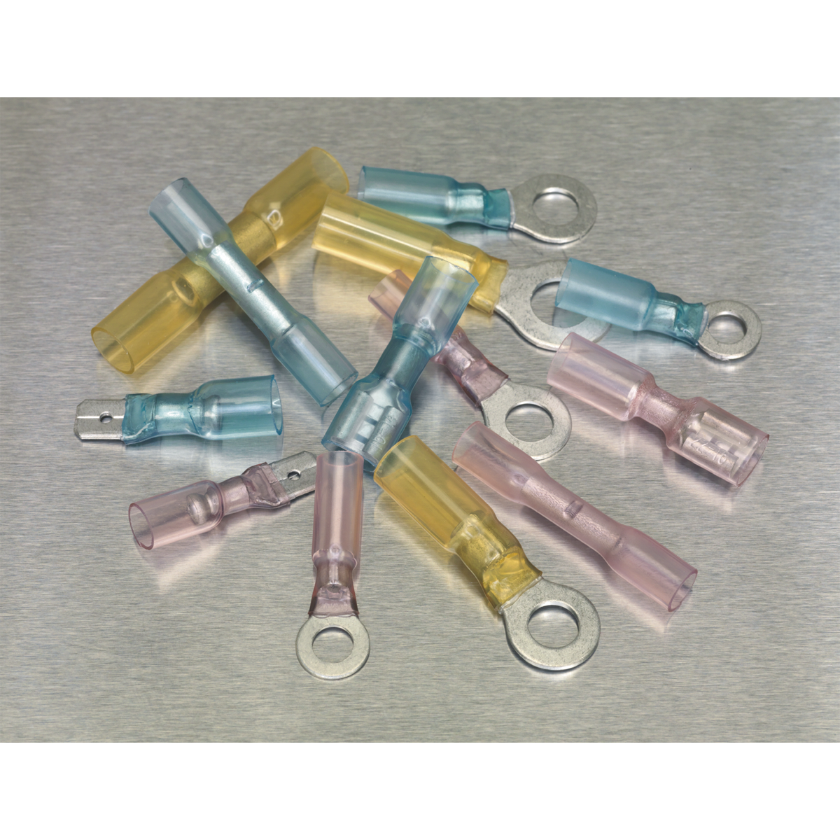 Sealey Adhesive Lined Heat Shrink Terminal Ring Butt Male Female 142PK AB037HT