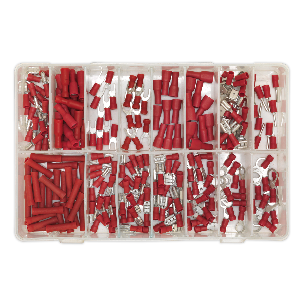 Sealey Crimp Terminal Assortment Electrical Connectors Red 260 Pieces AB039RT