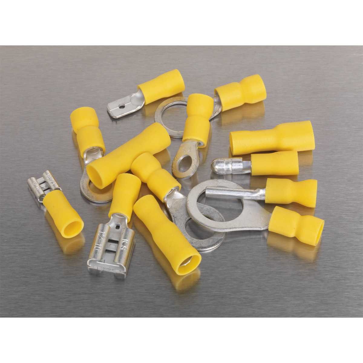 Sealey Crimp Terminal Assortment With Partitioned Box Yellow 140 Piece AB041YT