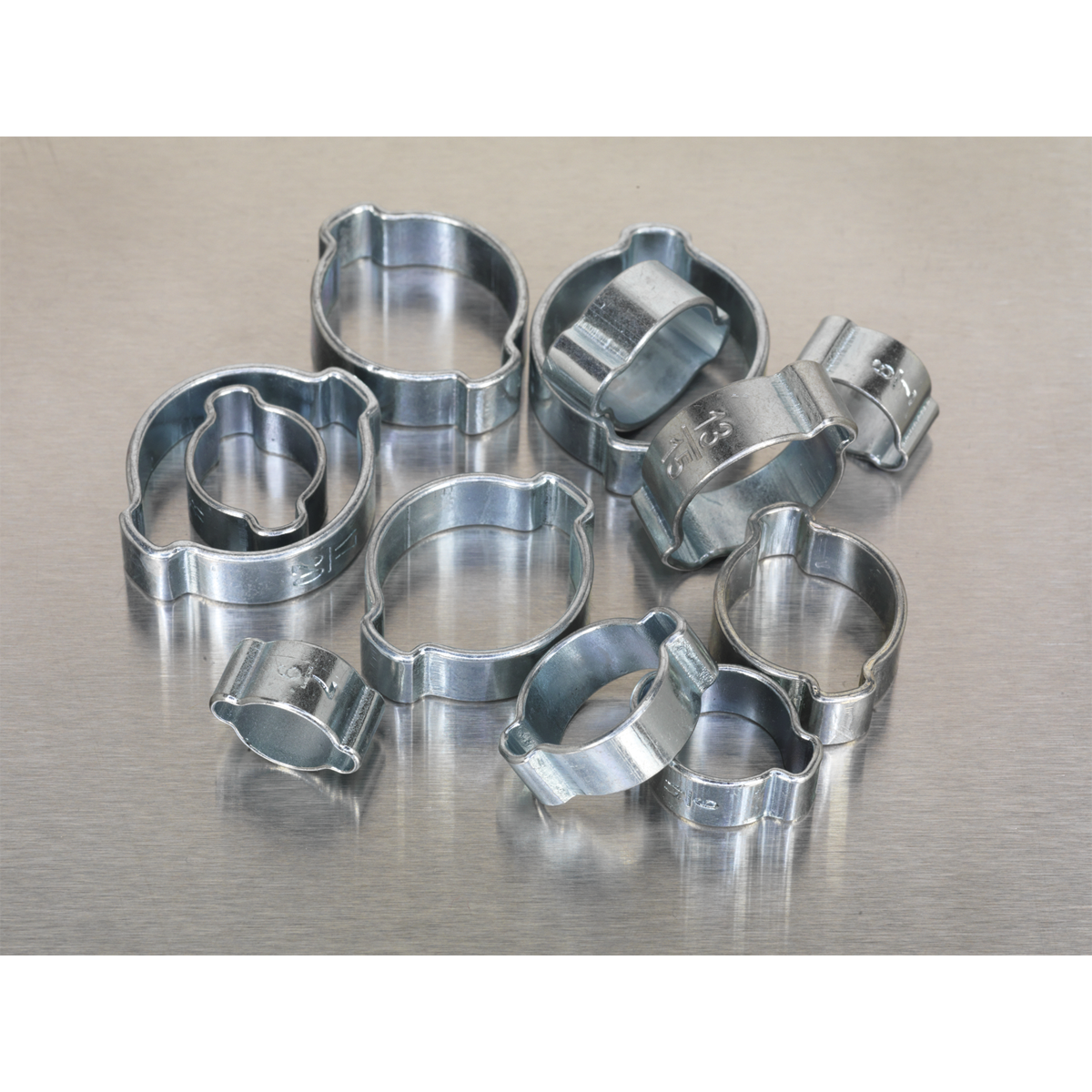 Sealey O-Clip Double Ear Assortment With Partitioned Box 140 Pieces AB044DE