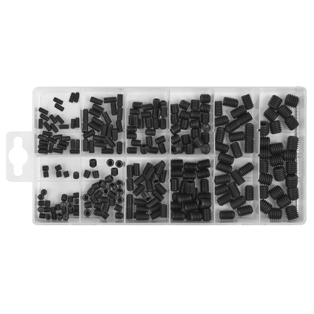 Sealey Grub Screw Assortment With Partitioned Box 250 Pcs M4-M10 DIN 916 AB045GS