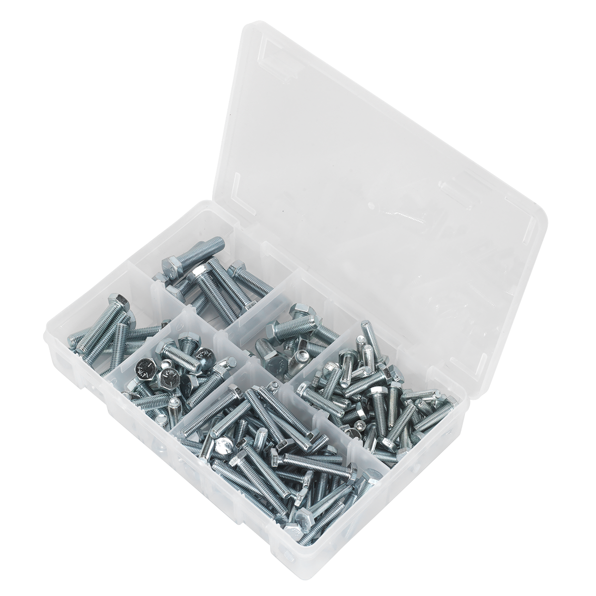 Sealey Setscrew Assortment 144 Pieces 1/4"-3/8" UNF BS 1768 Silver AB047UNF