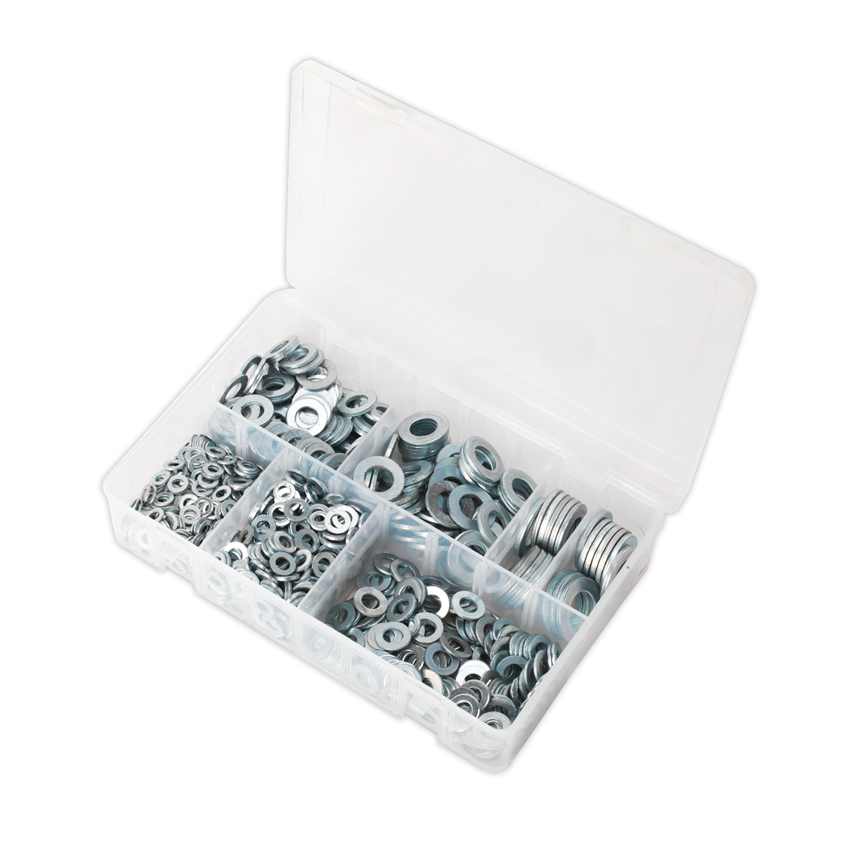 Sealey Flat Washer Assortment 1070 Pieces M5-M16 Form A Metric DIN 125 AB055WA