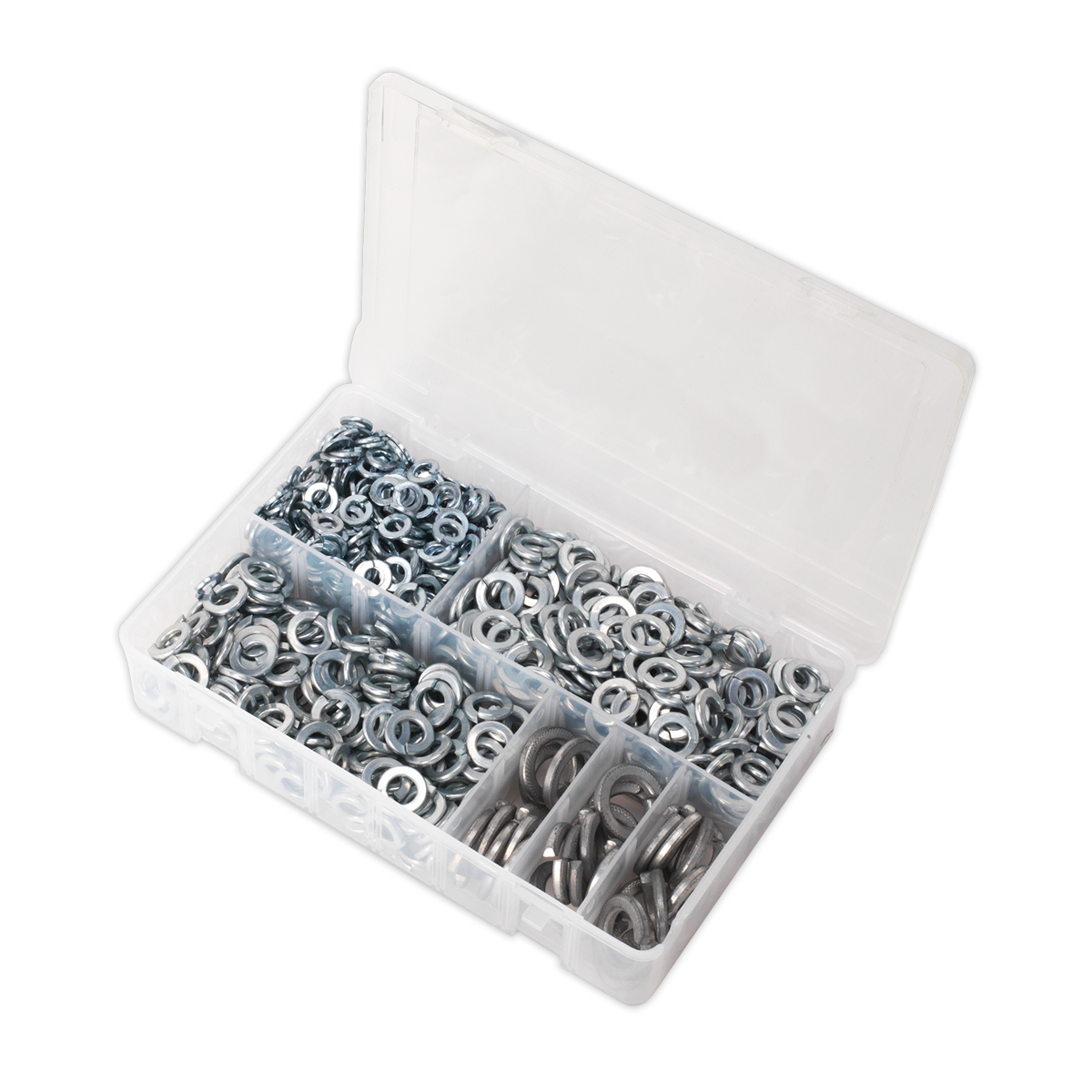 Sealey Spring Washer Assortment 1010 Pieces M6-M16 Metric Zinc DIN 127B AB058SW