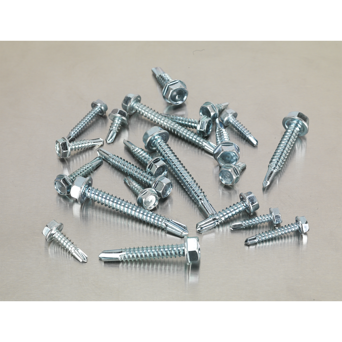 Sealey Self Drilling Screw Assortment 410 Pcs Hex Head Zinc DIN 7504K AB061SDH