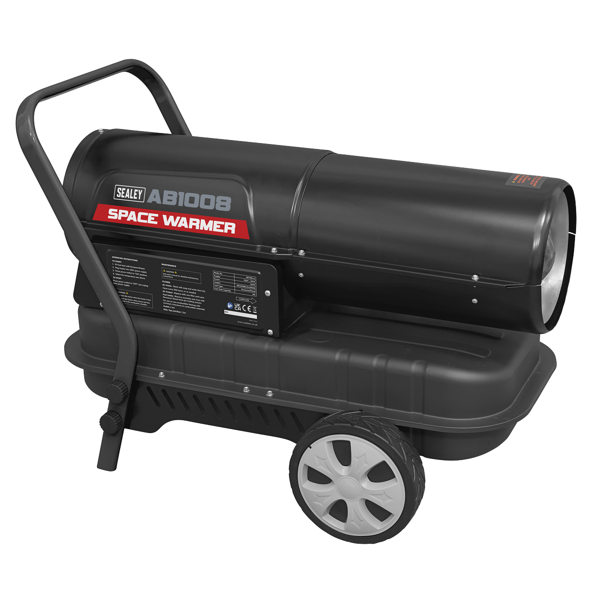 Sealey Space Warmer Kerosene/Diesel Heater With Wheels 100.000BTU/HR AB1008