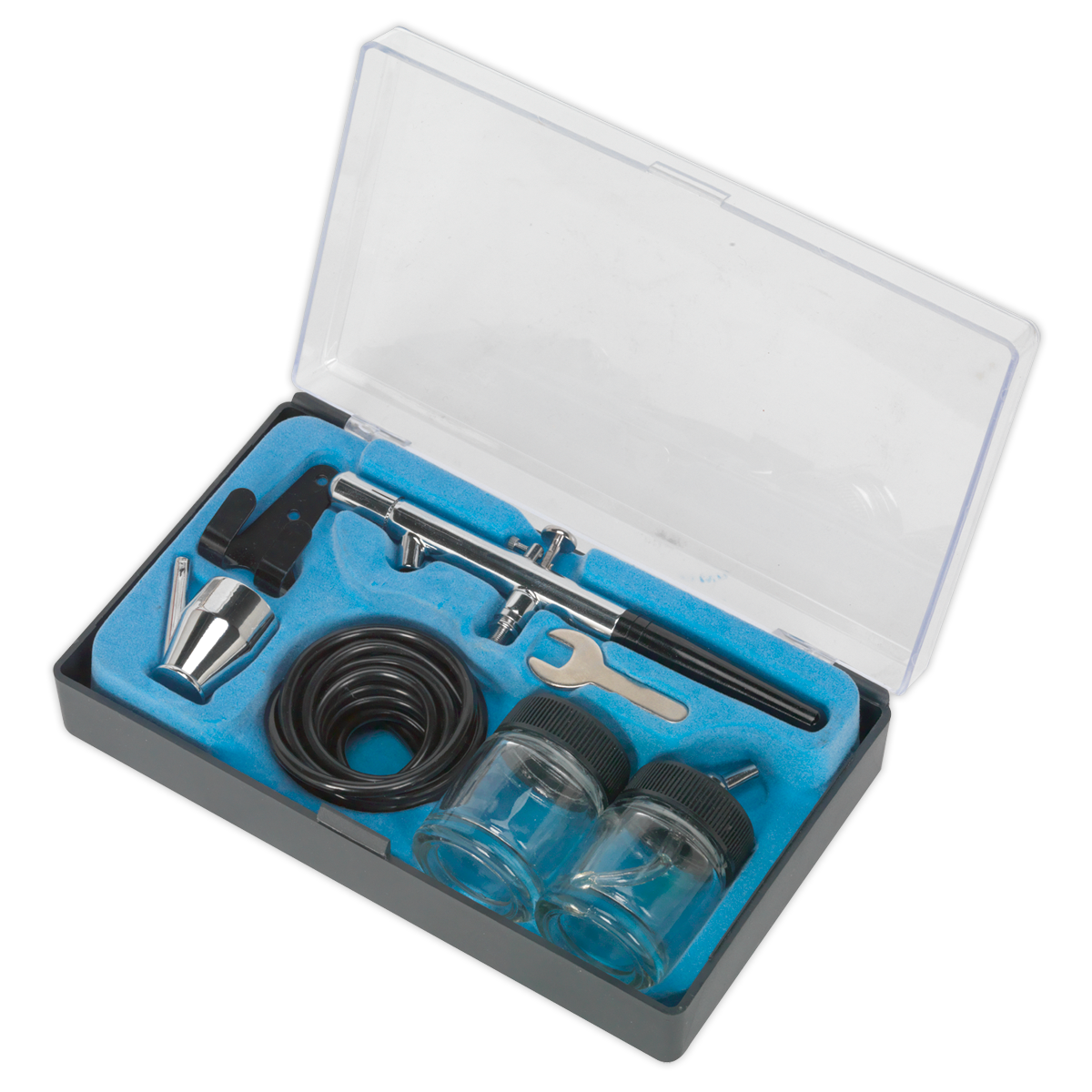 Sealey Air Brush Kit With 1.6m Small-Bore Hose & 1/4" Reduction Nipple AB932