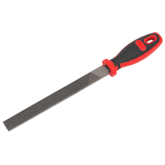 Sealey Flat Engineers Hand File With Comfort Grip Handle - 200mm Length AK5736